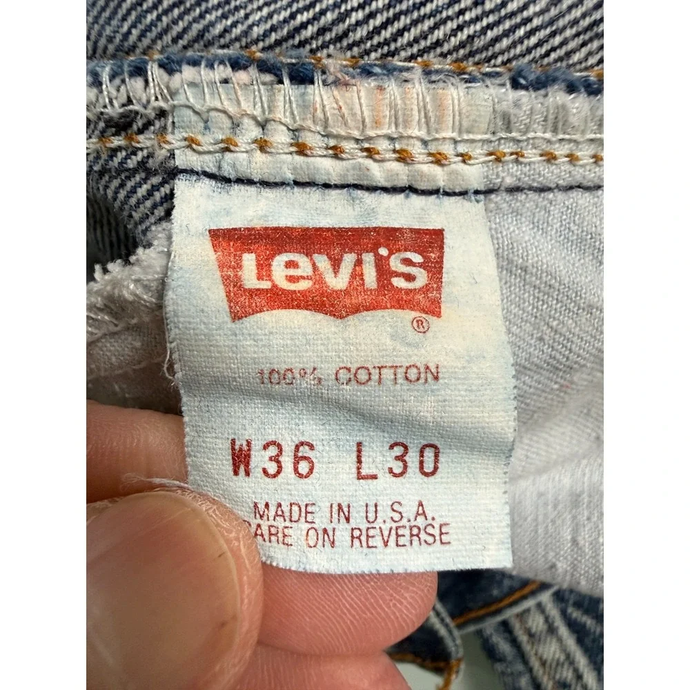 VTG 1989 Levis Acid Washed Jeans Men's 36x30 Blue Straight Leg‎ Streetwear Core